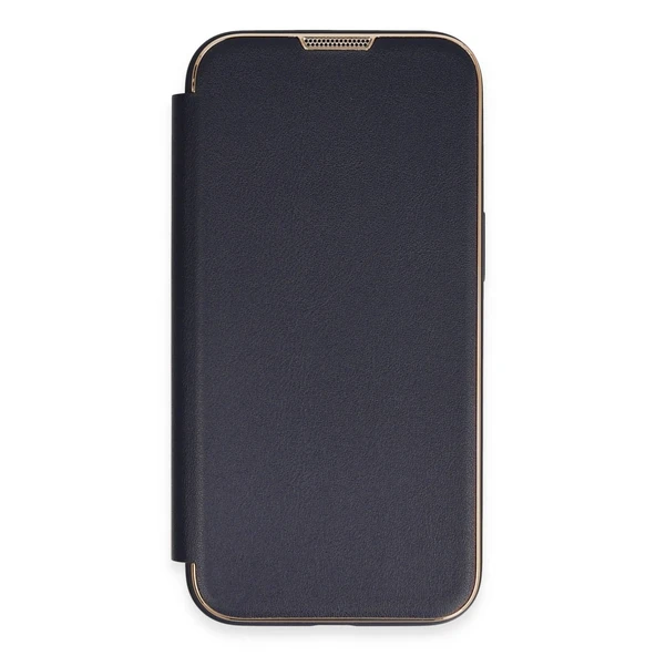 iPhone 14 Pro Kılıf Dolpin Kapaklı - Lacivert - Resim 2