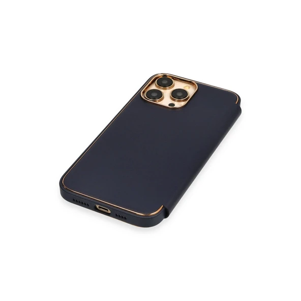 iPhone 14 Pro Kılıf Dolpin Kapaklı - Lacivert - Resim 5