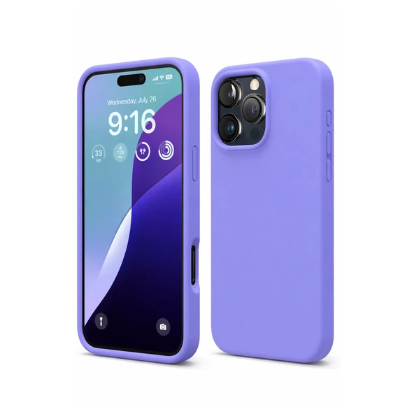 iPhone 16 Pro Max Kılıf Nano İçi Kadife Silikon - Lila ürün görseli 1