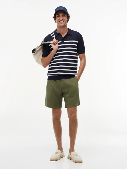 Tommy Hilfiger   DOVER 8 PO SORONA LINEN 2/2 Erkek Yeşil Şort - MW0MW44353 ürün görseli 1