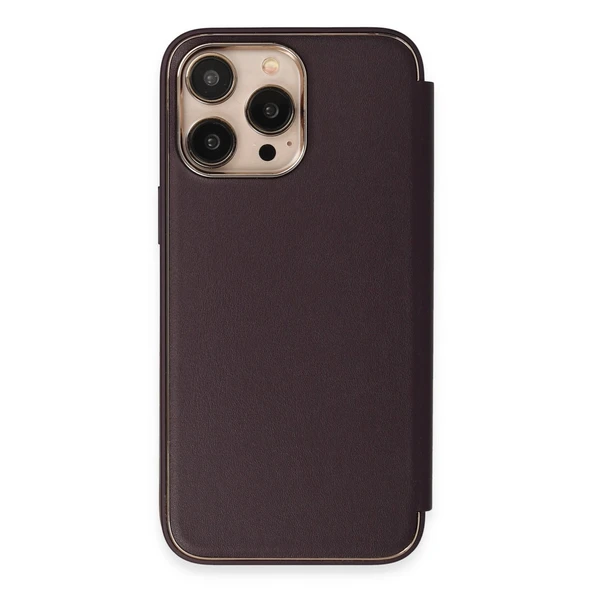 iPhone 13 Pro Kılıf Dolpin Kapaklı - Derin Mor - Resim 3