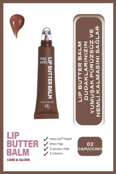 Golden Rose Lip Butter Balm No: 02 Cappuccino - Nemlendirici ve Parlatıcı Dudak Balmı ürün görseli 1