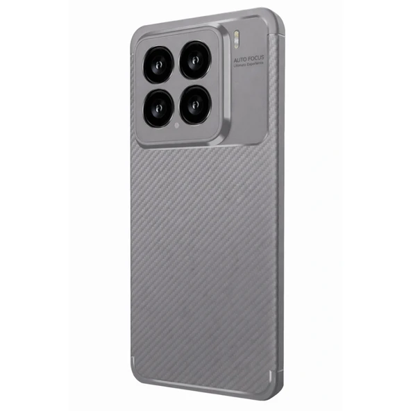 Xiaomi Mi 15 Kılıf Auto Focus Karbon Kapak - Gri ürün görseli 1