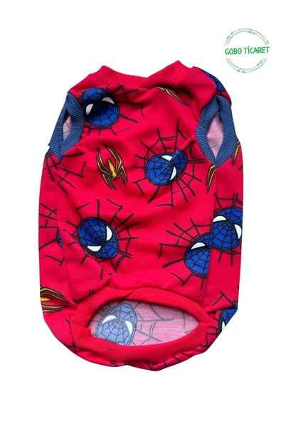 Goboticaret Kırmızı Örümcek Adam Spider Man Desenli Kedi Köpek Kıyafeti Elbisesi Large/L/Beden 3 ürün görseli 1