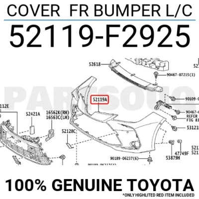Toyota Corolla Ön Tampon Panjurlu 2018 (Oem No:  52119-F2925) ürün görseli 1