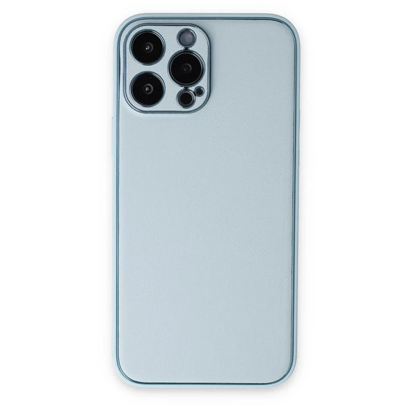 iPhone 14 Pro Kılıf Coco Deri Silikon Kapak - Sky Blue ürün görseli 1