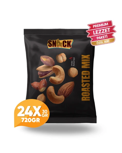 Snack Karışık Kuruyemiş 24x30 gr Premium Fırında Kavrulmuş Antep Fıstığı Badem Fındık Kaju Atıştırmalık 720 gr ürün görseli 1