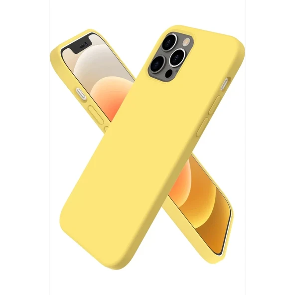 Newface Apple iPhone 12 Pro Kılıf First Silikon - Sarı - Resim 3