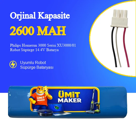 Philips Homerun 3000 Serisi XU3000/01 Robot Süpürge 2600 mAh Batarya ürün görseli 1