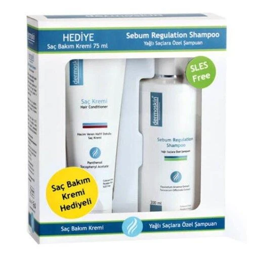 Dermoskin Şampuan Yağlı Saçlara Özel 200 ml + Saç Bakım Kremi 75 ml Hediye ürün görseli 1