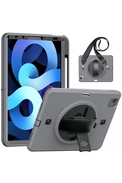 Newface Apple iPad Pro 11 (2020) Kılıf Strap-C Otterbox Tablet Kapak - Gri ürün görseli 1