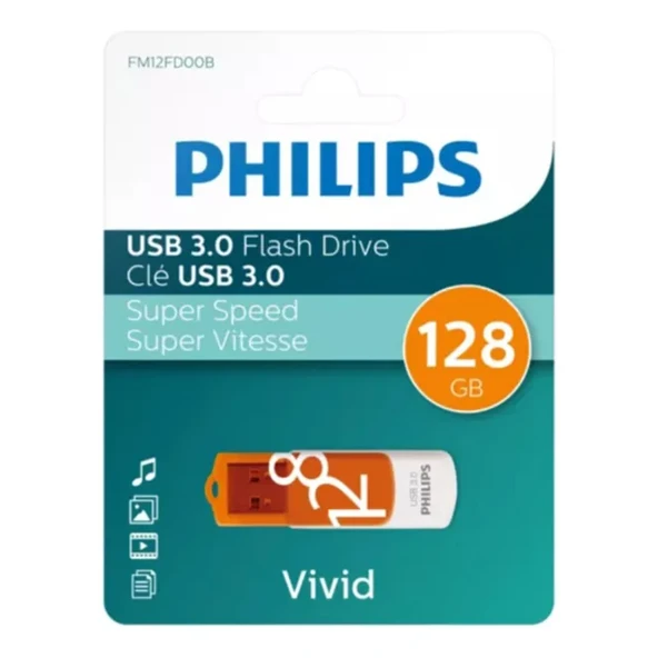 PHILIPS FM12FD00B/00 128 GB Vivid USB3.0 Bellek Turuncu ürün görseli 1
