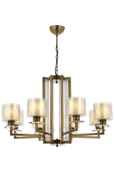 AVONNI AV-60190-8E Eskitme Kaplama Modern Avize E27 Metal Cam 80cm ürün görseli 1