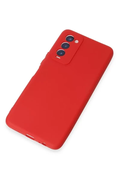 Newface Tecno Camon 18 Kılıf First Silikon - Kırmızı - Resim 3