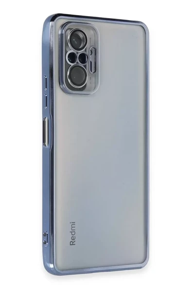 Newface Xiaomi Redmi Note 10 Pro Kılıf Razer Lensli Silikon - Açık Mavi ürün görseli 1