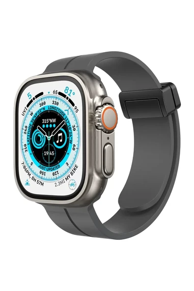 Newface Apple Watch 38mm KR412 Elegance Stylısh Kordon - Füme ürün görseli 1
