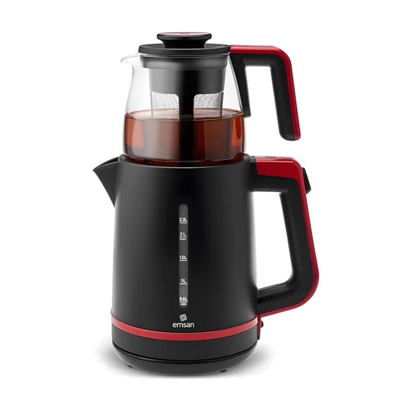 Emsan Maxi Tea XL 2in1 Ruby 1700 W Cam Demlikli Çay Makinesi ürün görseli 1