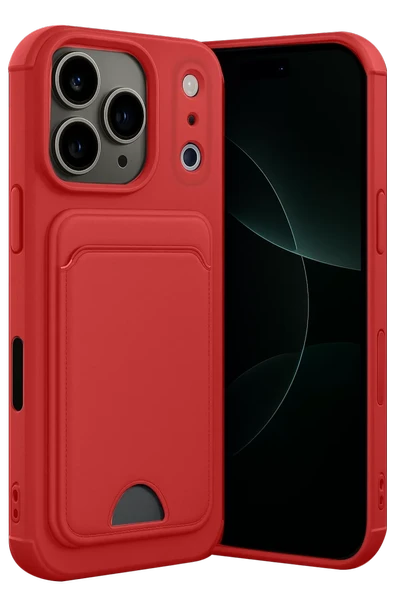 Newface Apple iPhone 17 Pro Kelvin Kartvizitli Silikon - Kırmızı ürün görseli 1