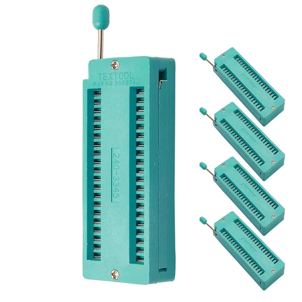 5 Adet DIP 40 Pin ZIF IC Geniş Soket Kilidi 2.54 mm 240-3345 Geniş Entegrelere Uyumlu 40 Pin Zif Soket ürün görseli 1
