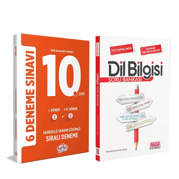 Editör Yayınları 10. Sınıf 6 Fasiküllü Deneme ve AKM Dil Bilgisi Soru Bankası Seti 2 Kitap ürün görseli 1