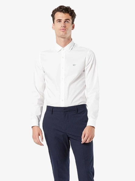 Dockers   REFINED POPLIN PAPER WHITE Erkek Yeşil T-Shirt - 28836 ürün görseli 1