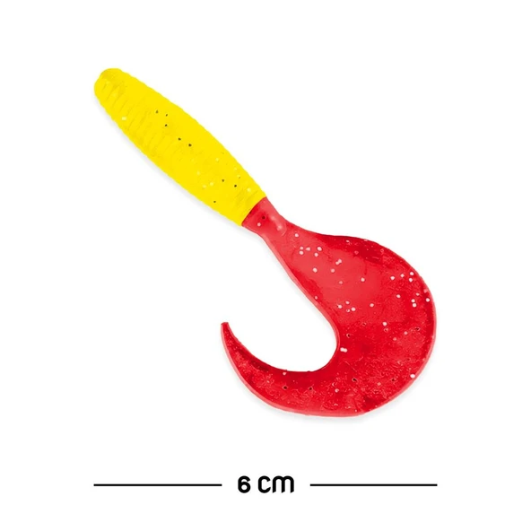 Silikon Kurt Yem - 60mm - Kırmızı/Sarı - Yumy (18065-456) ürün görseli 1