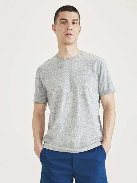 Dockers   T3 CREWNECK TEE SMOKESTACK HEATHER Erkek Gri T-Shirt - A3143 ürün görseli 1