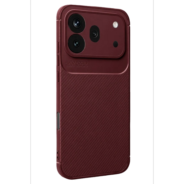 Huawei Honor 600 Pro Auto Focus Karbon Kapak - Bordo ürün görseli 1