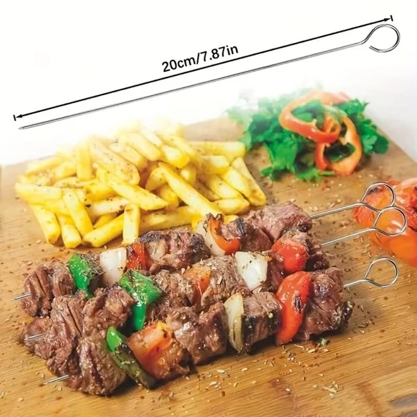 10'lu Paslanmaz Çelik Şiş Seti (20 cm) - Airfryer & Mangal ürün görseli 1
