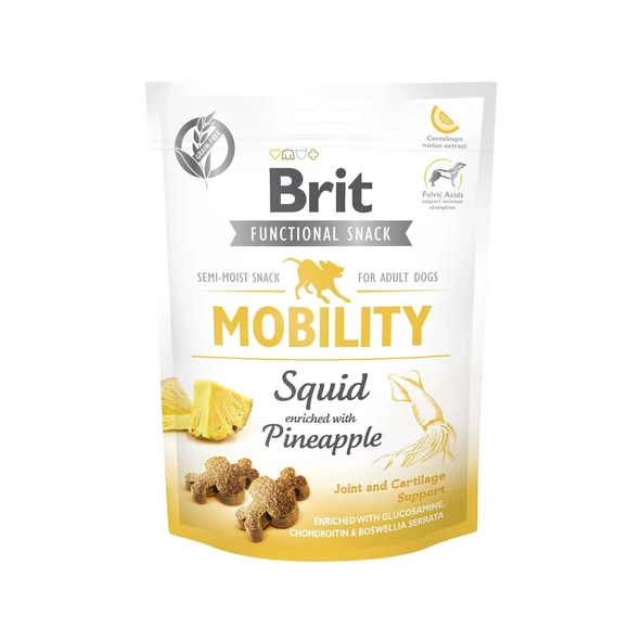 Brit Mobility Glutensiz Ananas ve Kalamarlı Kemik Gelişimi İçin Köpek Ödülü 150 gr ürün görseli 1
