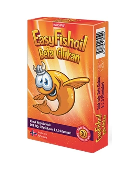 Easyvit Easyfishoil Beta Glukan Çiğnenebilir 30 Tablet Jel Form ürün görseli 1