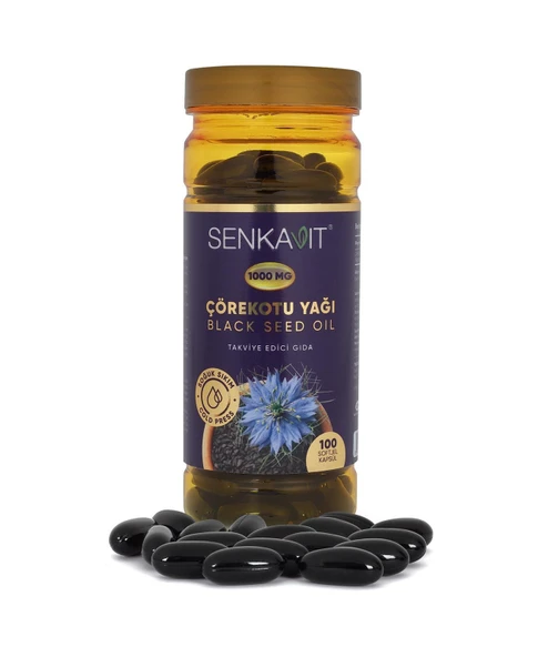 Senkavit 1000 MG Bitkisel Çörekotu Yağı Bitkisel Gıda Takviyesi 100 Kapsül ürün görseli 1