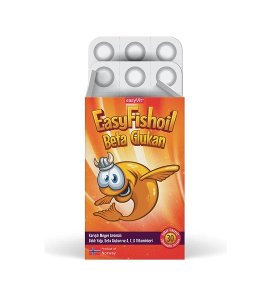 Easyvit Easyfishoil Beta Glukan Çiğnenebilir 30 Tablet Jel Form - Resim 2