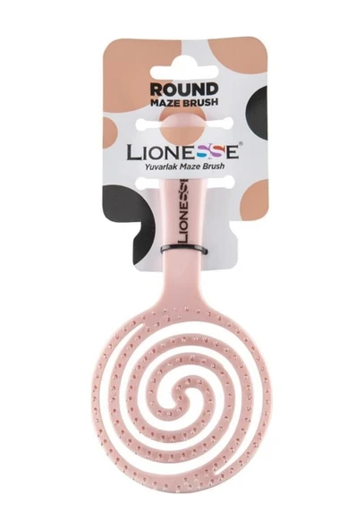 Lionesse Maze Brush Pembe Yuvarlak Saç Fırçası ürün görseli 1