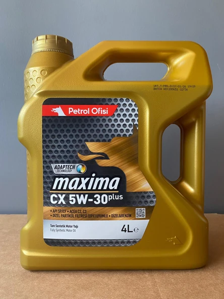 Petrol Ofisi CX 5W-30 DPF Uyumlu Tam Sentetik 4 Litre Motor Yağı (01/2026 Üretim) ürün görseli 1