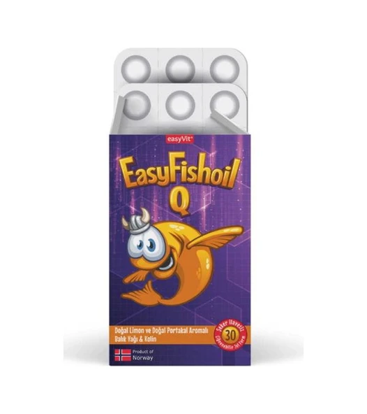 Easyvi̇t EasyFishoil Q 30 Çiğnenebilir Jel Form 30 Adet ürün görseli 1