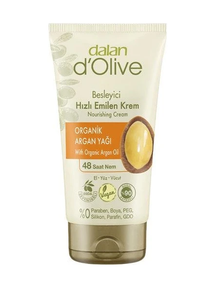 Dalan D'olive Argan Yağlı Besleyici Hızlı Emilen Tüp Krem 250 ML ürün görseli 1