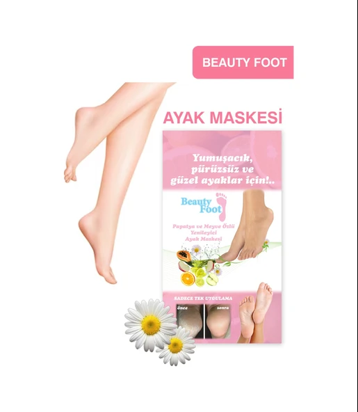 Beauty Foot Papatya ve Meyve Özlü Yenileyici Ayak Maskesi ürün görseli 1
