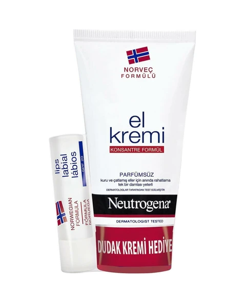 Neutrogena Parfümsüz El Kremi 75 ML + Dudak Nemlendirici ürün görseli 1