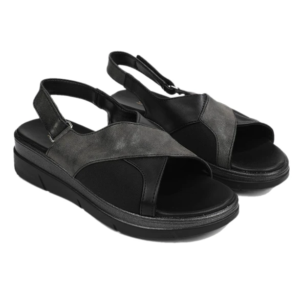 CEYO 9985 SİYAH ZENNE SANDALET - Resim 2