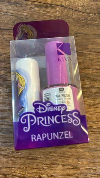 Kiva Disney Princess Rapunzel Mor Oje + Lip Care Dudak Koruyucu Hindistan Cevizi ürün görseli 1