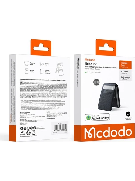 Mcdodo AT-3430 Napa Pro Serisi Manyetik 3in1 Kartlık Stand Find My Konum Uyumlu ürün görseli 1