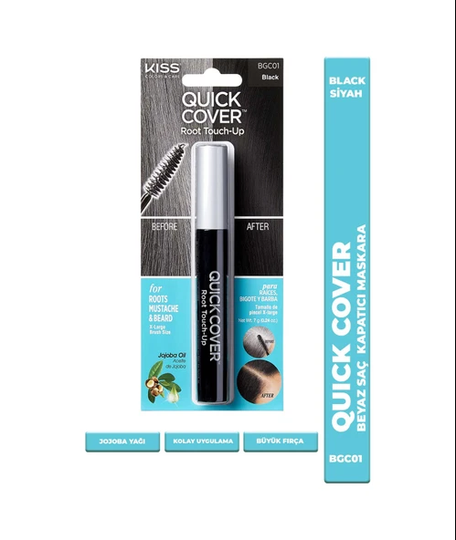 Kiss Quick Cover Beyaz Saç Kapatıcısı Siyah ürün görseli 1