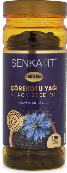 Senkavit 1000 MG Bitkisel Çörekotu Yağı Bitkisel Gıda Takviyesi 100 Kapsül - Resim 3
