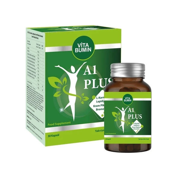 Vitabumin A1 Plus L-carnitine Lepidium 30 Bitkisel Kapsül ürün görseli 1