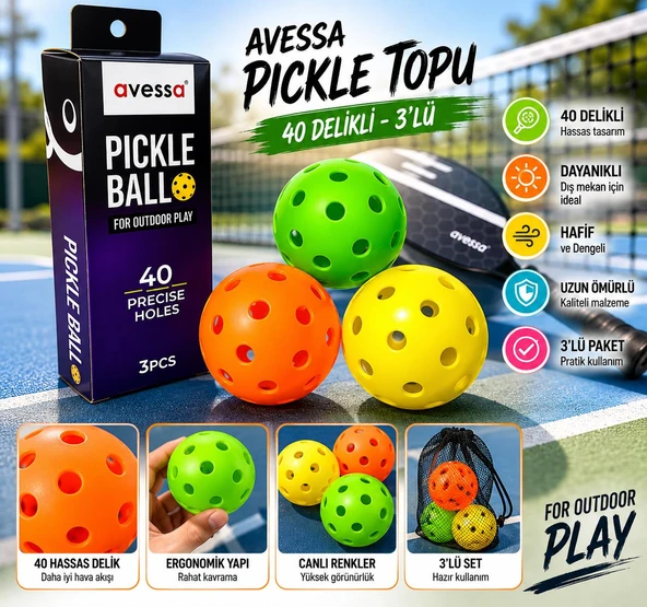 Avessa Pbal-400 Pıckle Topu 40 Delikli 3lü ürün görseli 1