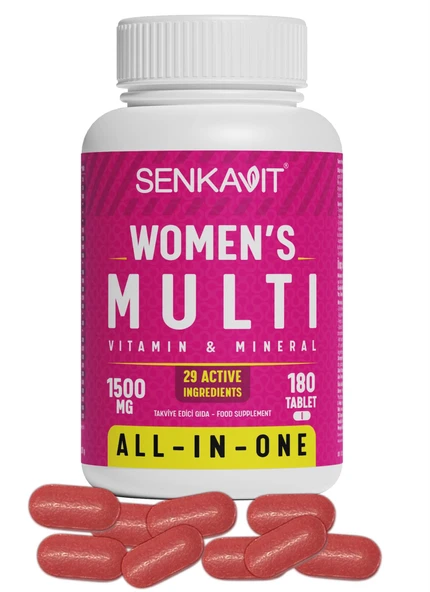 Senkavit Women's Kadın Multivitamin Ve Multimineral İçeren Takviye Edici Gıda 180 Tablet ürün görseli 1