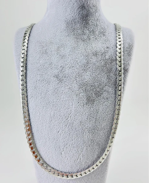 Rodyum Çelik Erkek Kolye 60 Cm - Ekl0010 ürün görseli 1