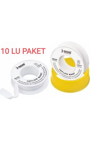 SGS1201  Profesyonel Teflon Bant 12 MMX10 mt 0,35 Gr-10 Lu Paket ürün görseli 1