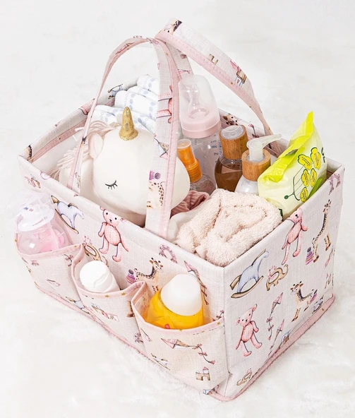 Baby Kullanımı Kolay Desenli Taşınabilir Bakım Çantası (pembe) ürün görseli 1